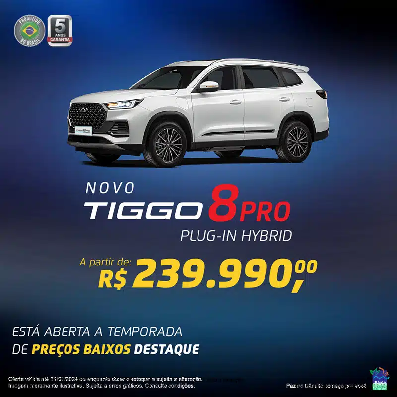 Novo Tiggo 8 Pro Plug in Hybrid
